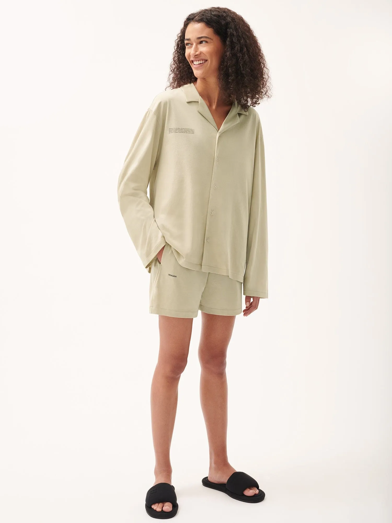 Womens 365 Lightweight Short Pyjama Shorts Set —maitake beige