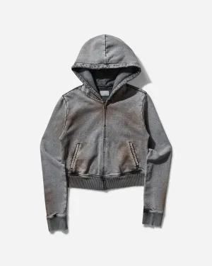 Women's Crystal-Embellished Zip Hoodie Dirty Tan Wash