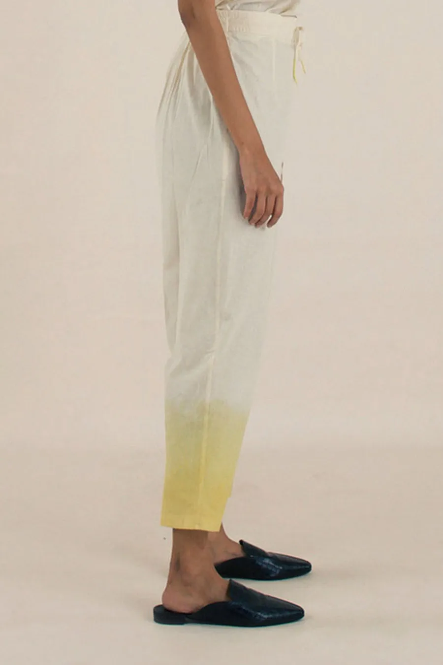 Yellow Ombre Cotton Narrow Pants