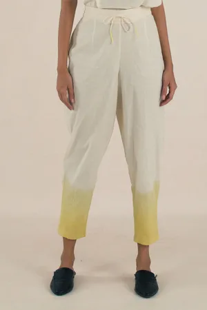 Yellow Ombre Cotton Narrow Pants