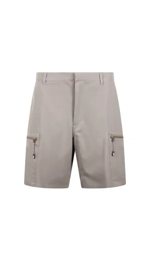 Zip Detailed Bermuda Shorts - Beige